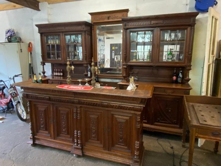 Antiek CAFE interieur, TOOG met BARMEUBEL, BRUSSEL 150jr, Antiek en Kunst, Antiek | Meubels | Kasten, Ophalen