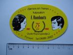 sticker oud Fijnaart F ROMBOUTS 1982 kapper kapsalon retro, Verzamelen, Overige typen, Zo goed als nieuw, Verzenden