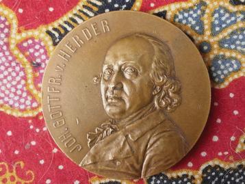 Mooie antieke bronzen penning uit Duitsland 5 cm. uit 1903. beschikbaar voor biedingen
