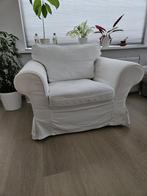 Witte fauteuil, Huis en Inrichting, Fauteuils, Stof, 75 tot 100 cm, Zo goed als nieuw, 100 tot 125 cm