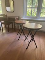 Bed side tables / bijzettafel asian design, Huis en Inrichting, Tafels | Bijzettafels, Ophalen, Minder dan 55 cm, Gebruikt, Rond