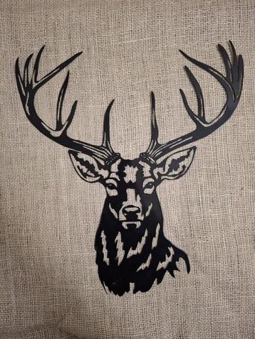 Hertenkop staal zwart  beschikbaar voor biedingen