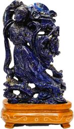Lapis Lazuli beeld met sokkel., Ophalen of Verzenden, Mineraal