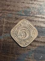 Zeldzame 5 Cent 1929, Zilver, Ophalen of Verzenden, Koningin Wilhelmina, Losse munt
