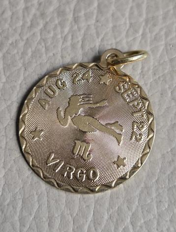 Mooie 14K / 14 karaat GOUDEN hanger / kettinghanger MAAGD beschikbaar voor biedingen