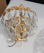 Vergulde wandlampen. 1x Palwa kristal, Antiek en Kunst, Ophalen of Verzenden