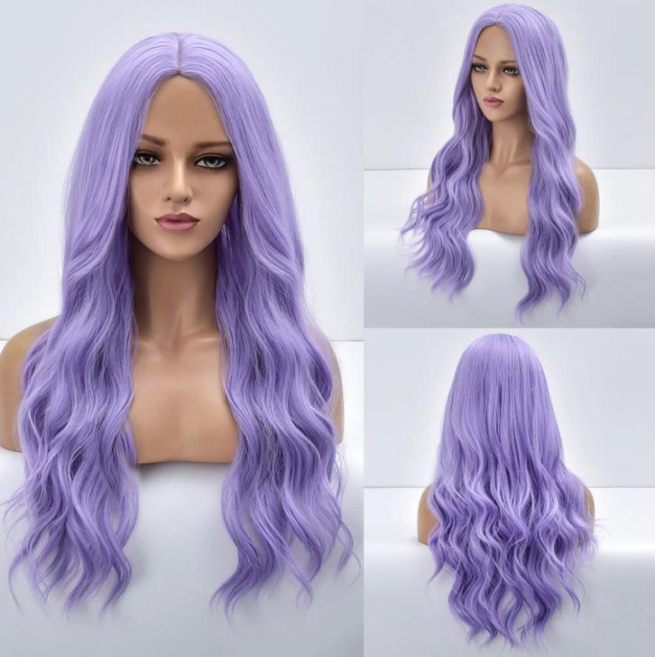 Paarse Lange Pruik Met Slag Haar Haren Dames Vrouwen, Sieraden, Tassen en Uiterlijk, Uiterlijk | Haarverzorging, Nieuw, Pruik of Haarverlenging