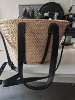 Rieten tas met leren riem - Nieuw!, Ophalen of Verzenden, Nieuw, Beige, Handtas