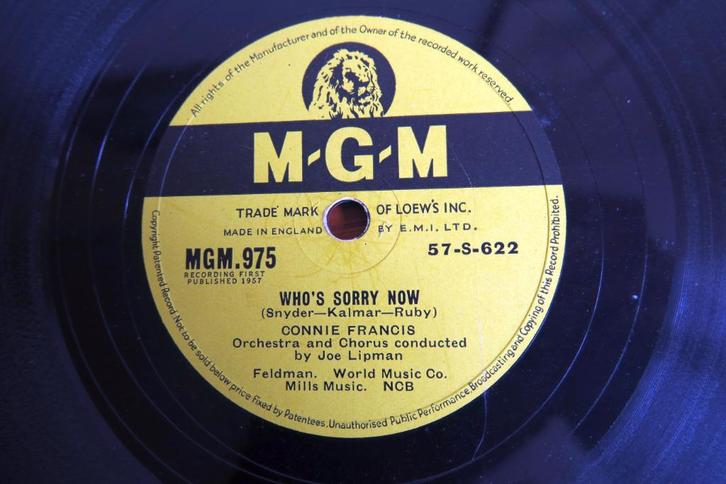 Connie Francis Who's sorry now 78 toeren Jukebox Wurlitzer, Cd's en Dvd's, Vinyl Singles, Gebruikt, Overige typen, Pop, 10 inch