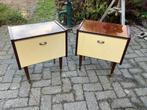 Vintage jaren ‘60 nachtkastjes, Ophalen, Zo goed als nieuw, Hout