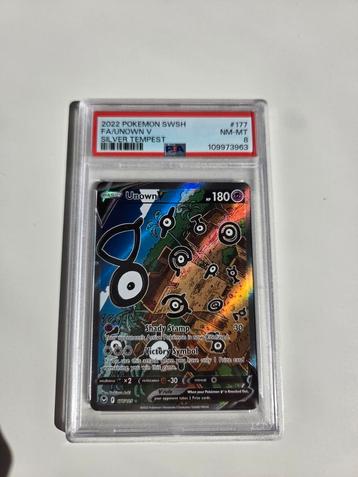 Unown 177/195 Pokemon Silver Tempest alternate art psa 8 beschikbaar voor biedingen