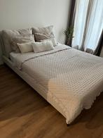 Tweepersoonsbed + Matras - 160x200 cm - FREE DELIVERY, Gebruikt, Beige, Tweepersoons, Ophalen of Verzenden
