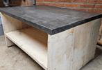 Steigerhouten tafel met betonlook blad, Huis en Inrichting, Tafels | Salontafels, Ophalen, Gebruikt, 50 tot 100 cm, Minder dan 50 cm