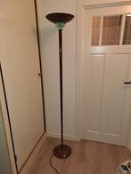 Stijlvolle staande lamp met dimmer - wortelnoten, Huis en Inrichting, Lampen | Vloerlampen, Ophalen, Gebruikt, Klassiek, Metaal