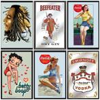 I Love beer vrouw bier reclame spiegel wanddeco cafe deco, Info@deconoord.nl, Deco Noord, Nieuw, Ophalen of Verzenden