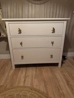 IKEA Hemnes ladekast met jungle grepen, 100 tot 150 cm, Zo goed als nieuw, 3 of 4 laden, Grenenhout