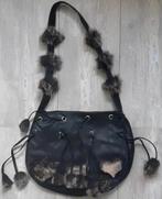 Dames schouder tas met nepbont, Ophalen of Verzenden, Nieuw, Zwart, Schoudertasje