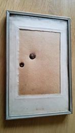 Klein antiek zilver kleur fotolijstje bol glas bewerkte rand, Ophalen of Verzenden