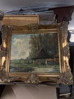 Geschilderd schilderdij “Wiegman”Landschap met huisje, Ophalen of Verzenden