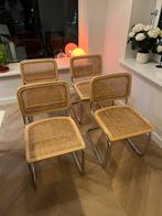 4 Vintage Thonet Stijl Eetkamerstoelen met Webbing, Huis en Inrichting, Stoelen, Ophalen, Bruin, Vintage, Vier