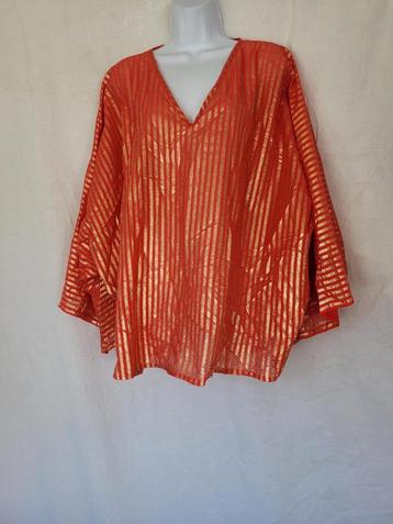Grappig rood-goud carnavalsshirt wijd model dus past t/m XL beschikbaar voor biedingen