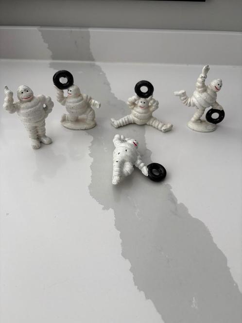 5 delige gietijzeren set Michelin poppen, Verzamelen, Merken en Reclamevoorwerpen, Zo goed als nieuw, Reclamebord, Verzenden