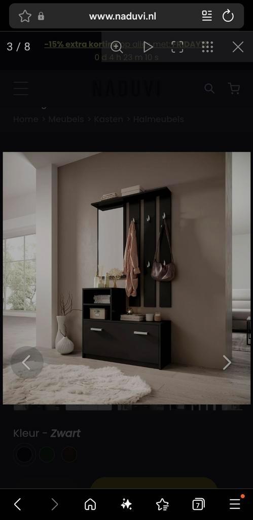 Halmeubel Martin - Zwart, Huis en Inrichting, Kasten | Schoenenkasten, Nieuw, Ophalen