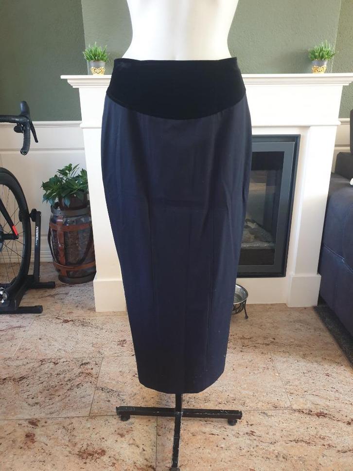 Pauw schitterende blauwe gevoerde rok deelbare split 2 38 M, Kleding | Dames, Rokken, Zo goed als nieuw, Maat 38/40 (M), Blauw