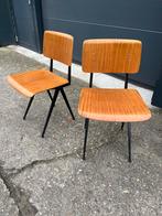 2 friso Kramer Marko stoelen hout metaal vintage retro €225, Huis en Inrichting, Stoelen, Gebruikt, Twee, Bruin, Ophalen of Verzenden