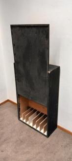 Zwarte houten kist met schuifdeur. Opslag Bak ,opberg kast, Ophalen of Verzenden, Gebruikt