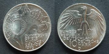 Duitsland 10 Mark 1972 D Olympiade Stadion zilver beschikbaar voor biedingen