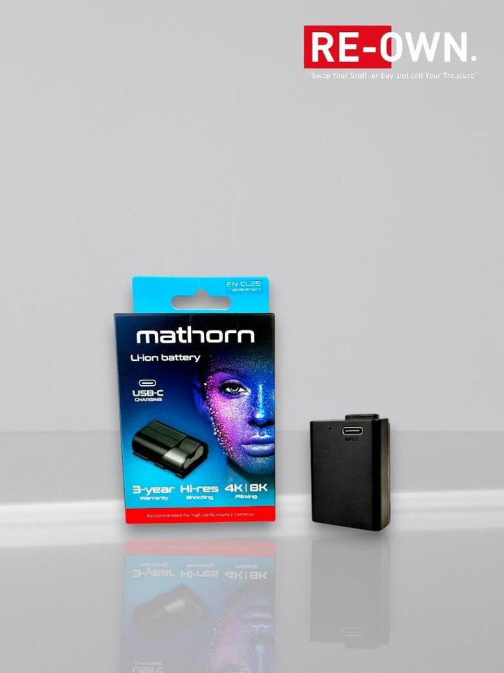 Mathorn MB-113 accu USB-C (Nikon EN-EL25) (nieuwstaat+doos), Audio, Tv en Foto, Accu's en Batterijen, Zo goed als nieuw, Ophalen of Verzenden