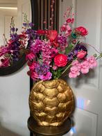 Prachtige Zijden Bloemen in vaas Schild Zijde Compleet, Ophalen of Verzenden, Nieuw