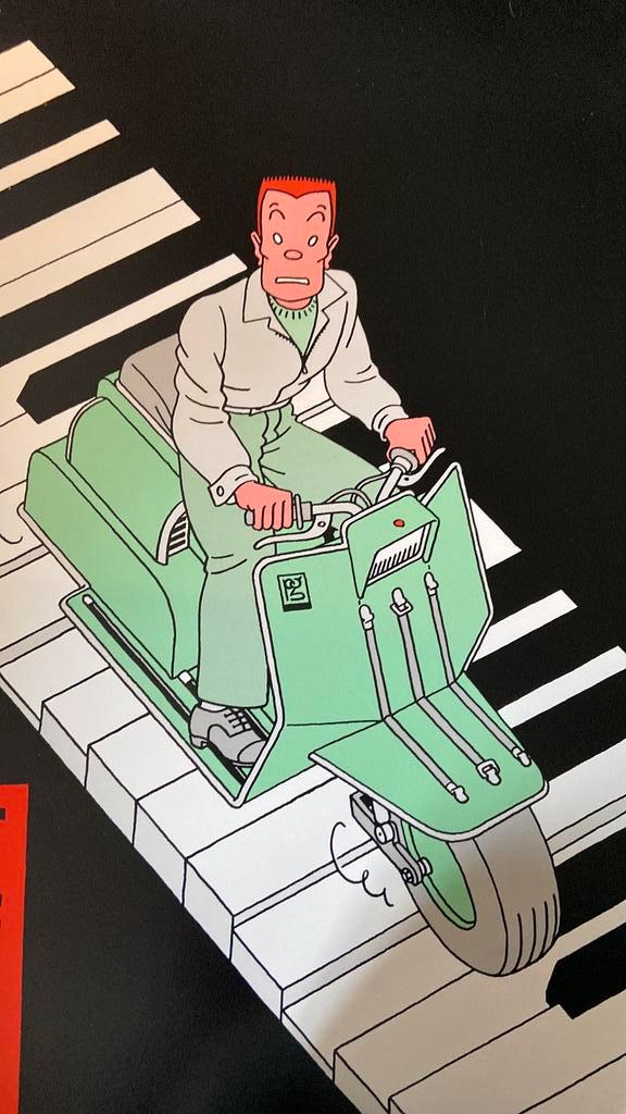 Joost Swarte Zeefdruk - Twist er Scooter 1983, Antiek en Kunst, Kunst | Litho's en Zeefdrukken, Ophalen of Verzenden