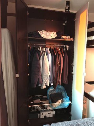 Ikea Pax Kledingkast Zwart/Spiegel 100x60x236 cm - afbeelding 4