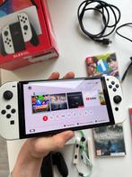 Nintendo Switch OLED wit) 128 GB, Spelcomputers en Games, Spelcomputers | Nintendo Switch, Ophalen of Verzenden, Zo goed als nieuw