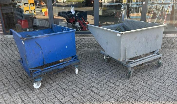 Heftruck kantelbak/kantel bak verrijdbaar 500/600L gebruikt, Doe-het-zelf en Verbouw, Overige Doe-het-zelf en Verbouw, Gebruikt