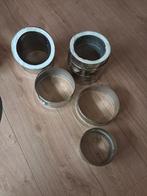 Dubbelwandige RVS Kachelpijp 150mm + Bocht, Ophalen of Verzenden, Gebruikt, Afzuiger