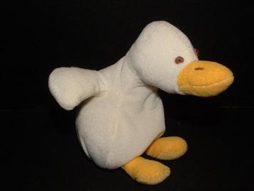 DUCKY BEAU EEND VELOURS WIT MET GELE SNAVEL EN POOTJES  beschikbaar voor biedingen