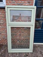Hardhouten kozijn met klapraam - 160x90 cm, Gebruikt, Raamkozijn, 150 tot 225 cm, Inclusief glas