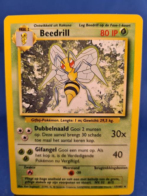 Beedrill 17/102 - Base (NL), Hobby en Vrije tijd, Verzamelkaartspellen | Pokémon, Gebruikt, Losse kaart, Verzenden