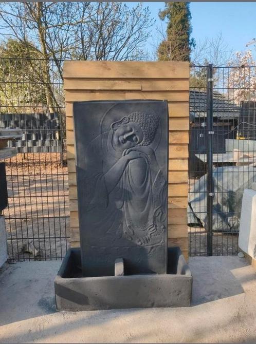Mooie grote oosterse Buddha fontein water ornament beton, Tuin en Terras, Waterpartijen en Fonteinen, Zo goed als nieuw, Fontein