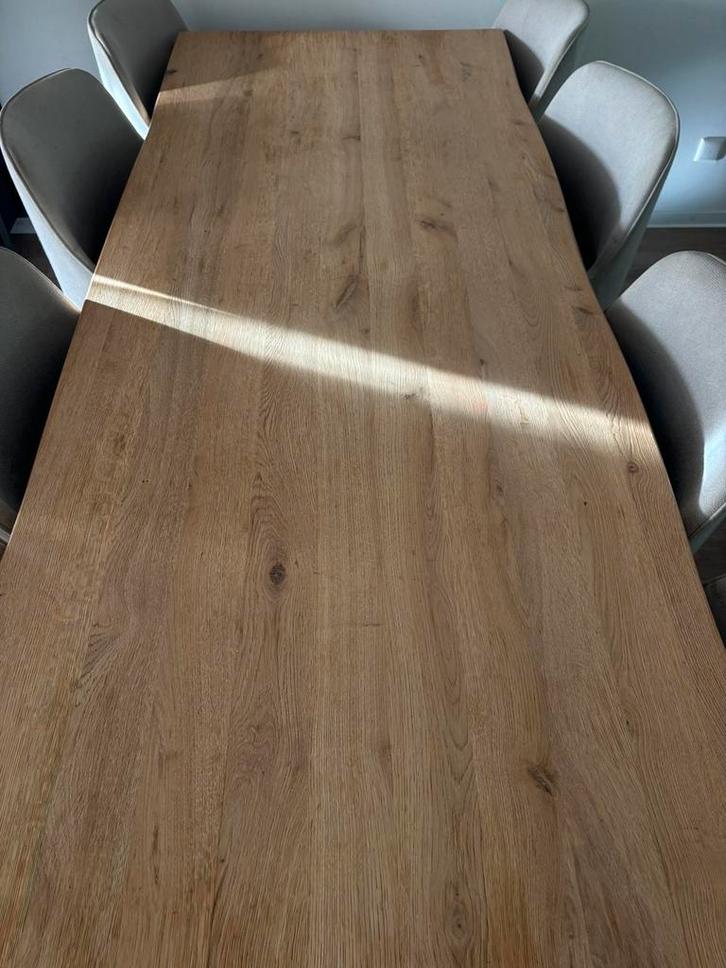 Houten eettafel met stoelen, Huis en Inrichting, Tafels | Eettafels, Zo goed als nieuw, 100 tot 150 cm, 150 tot 200 cm, Vijf personen of meer