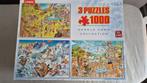 king puzzels -  comic puzzels 3x 1000 stukjes, Ophalen of Verzenden, 500 t/m 1500 stukjes, Zo goed als nieuw