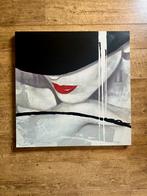 Elegant Schilderij van Vrouw met Rode Lippen, Ophalen