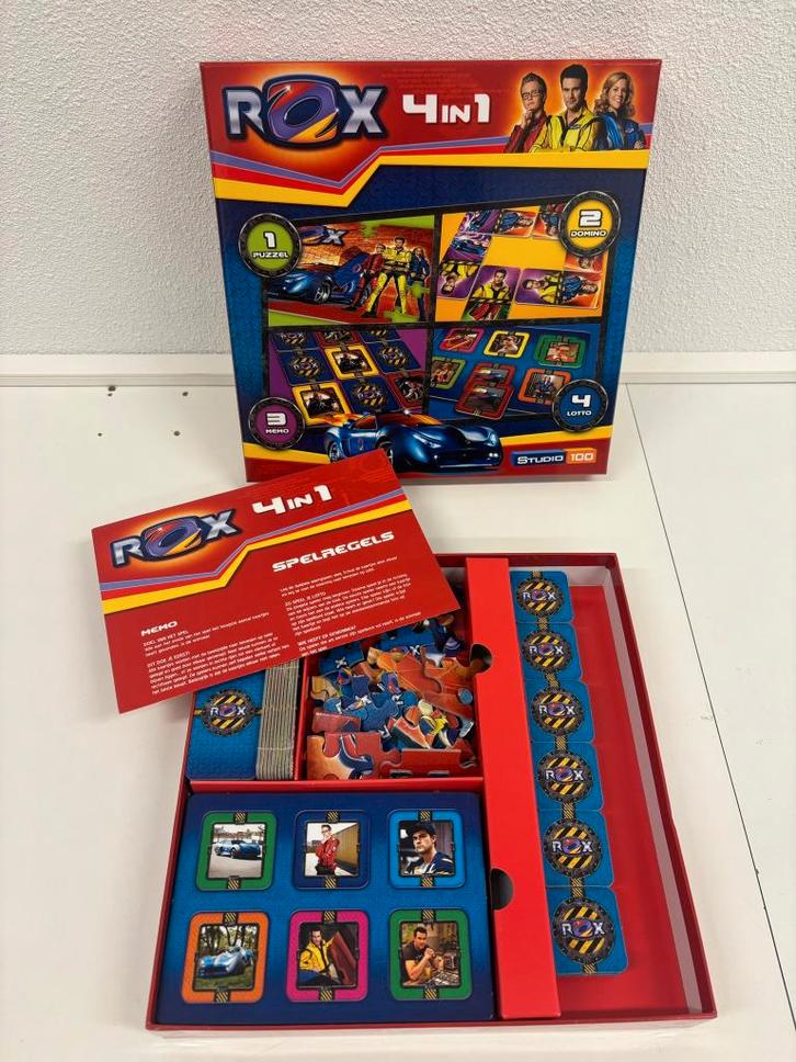 Rox 4-in-1 speldoos, Hobby en Vrije tijd, Gezelschapsspellen | Overige, Zo goed als nieuw, Een of twee spelers, Drie of vier spelers