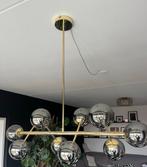 Messing hanglamp MADE. met rookglas bollen, Huis en Inrichting, Lampen | Hanglampen, Ophalen, Zo goed als nieuw, Metaal, 75 cm of meer