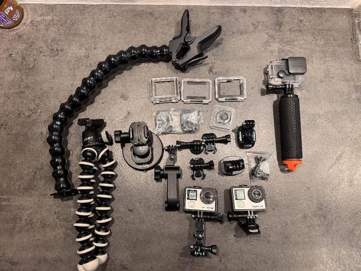 2x Gopro 4 Black + diverse accessoires, Audio, Tv en Foto, Actiecamera's, Gebruikt, GoPro, Ophalen of Verzenden