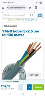 Ymvk elektra kabel 5x2,5 100m1, Ophalen of Verzenden, Nieuw, Kabel of Snoer