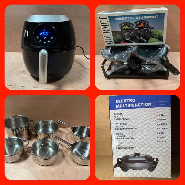 113. Airfryer XXL / Hapjespan / Gourmetstel / Pannenset, Huis en Inrichting, Keuken | Keukenbenodigdheden, Ophalen of Verzenden